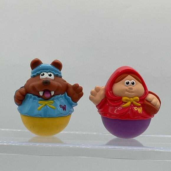 Playskool Weebles Action Figures Little Red Riding Hood Big Bad Wolf Fairy Tail - Picture 1 of 4